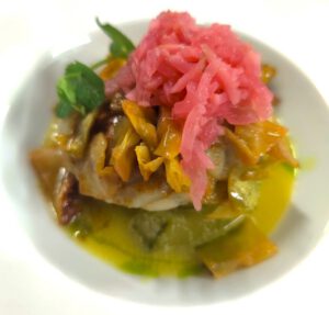 Spinatknödel | Schmorgurke | Spitzkohl | Radieschen | Dillöl
